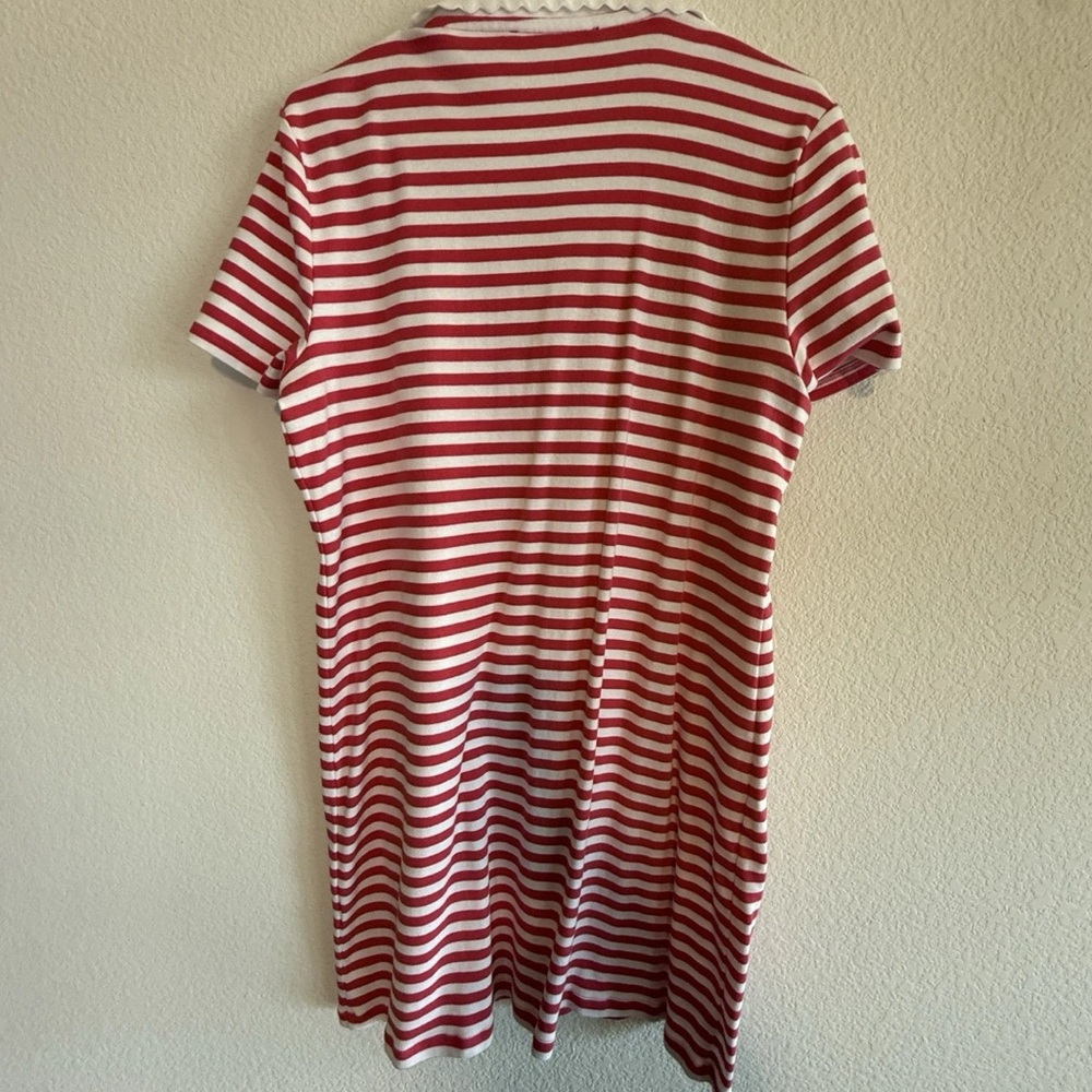 🆕 Tommy Hilfiger XL Striped Polo Dress - Pink White Scallop Collar 🆕 NWOT - Picture 11 of 16